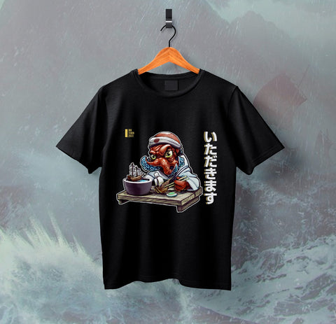 Camiseta Manga Curta Kraken Snaking Sushi Polvo Monstro Marinho FRETE GRÁTIS