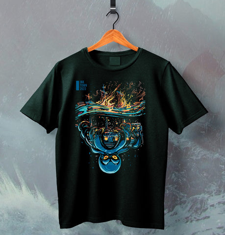 Camiseta Manga Curta Kraken Sinking Ship Afundando Navio Sea Monster